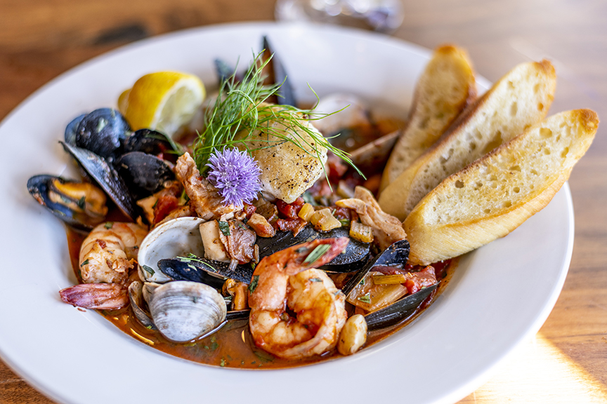 Bouillabaisse Seafood Soup Close-Up with Shrimp, Muscles, Clams, - Wine Tour Hub - Wine Tour Hub best seafood in bc
