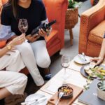 group gathering at winery