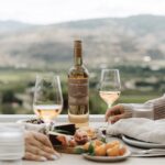 lunch on a winery patio with valley view