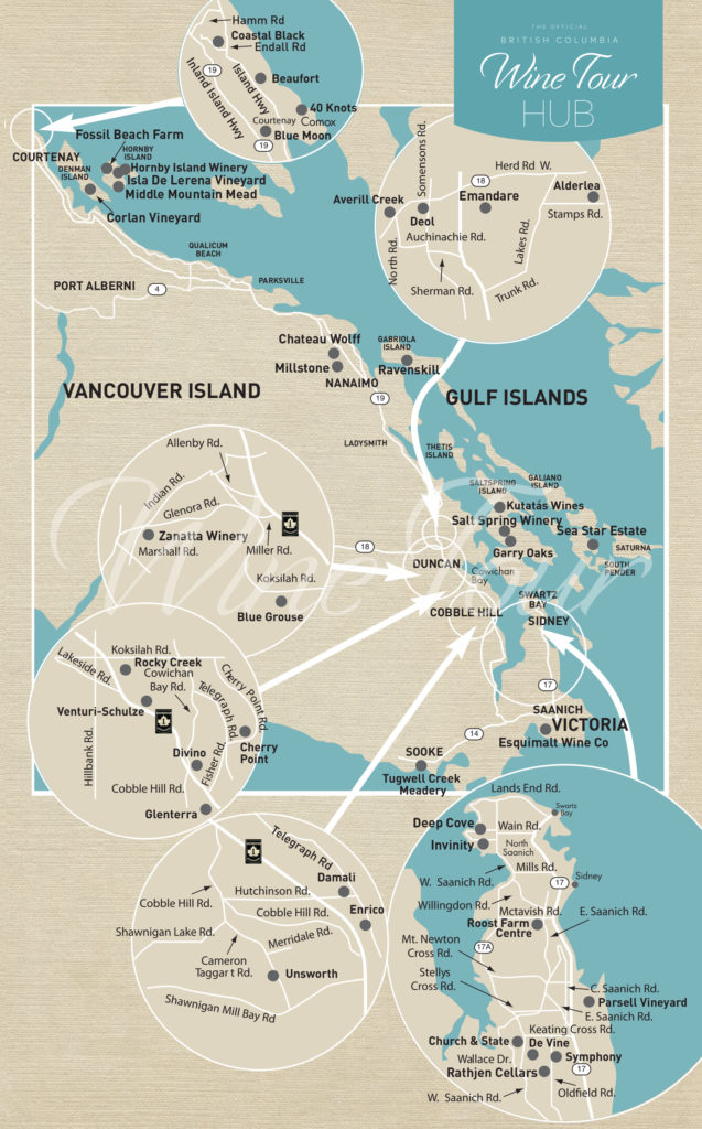 vancouver island and gulf island wineries map