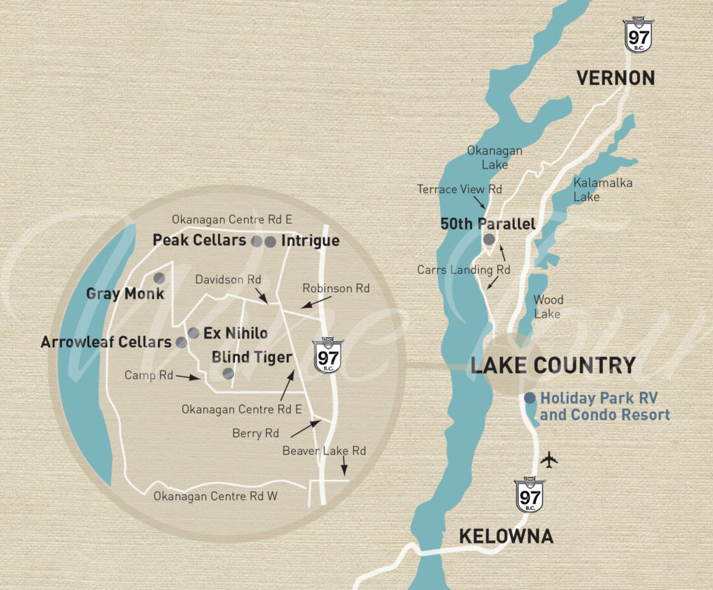 Lake country wineries map