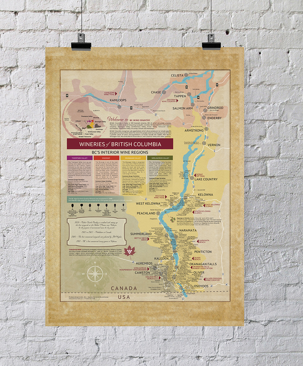 winery map poster