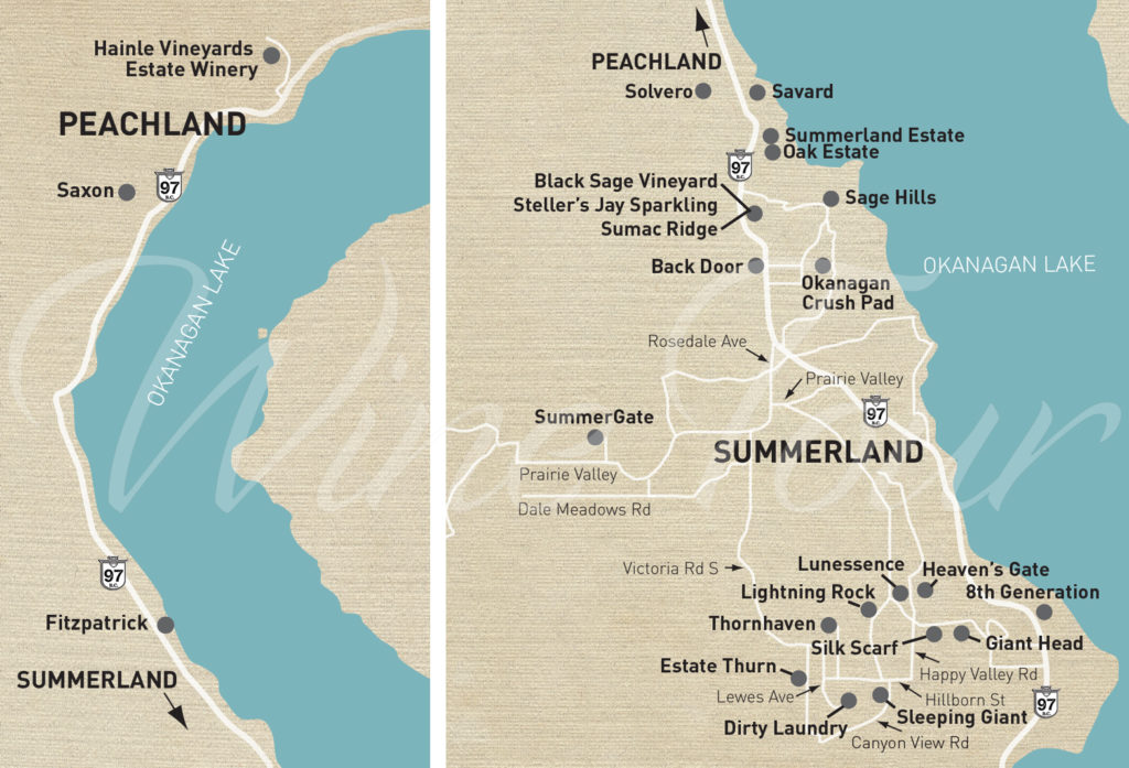 peachland and summerland wineries map