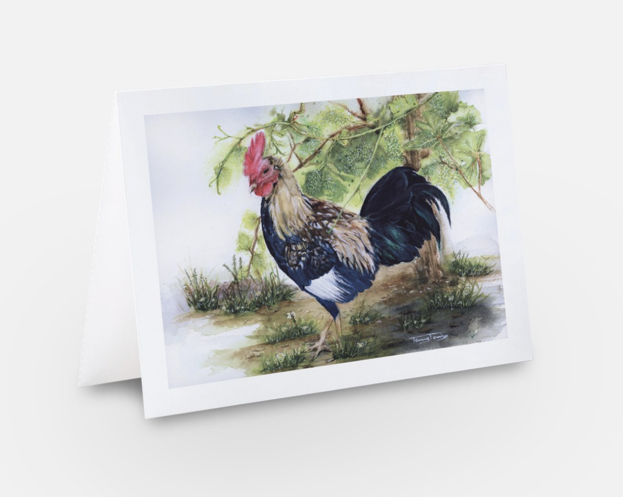 Vineyard Rooster Art Card