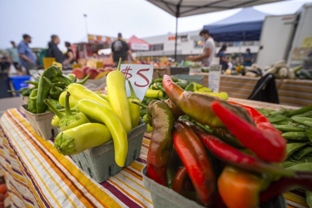 fresh local vegetables at the Vernon farmers market