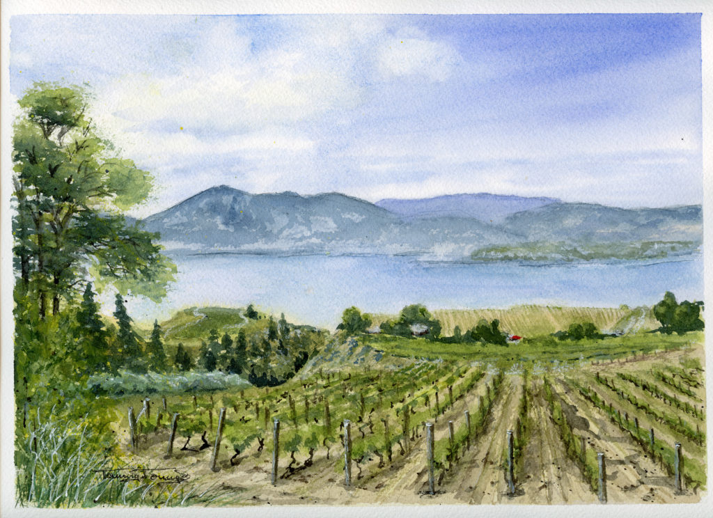 painting of naramata bench view