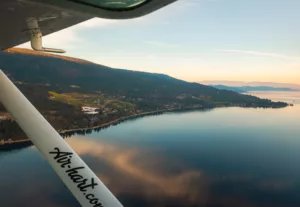 sightseeing over the lake and mountains by floatplane