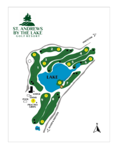st andrews by the lake logo and course layout