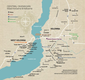 Kelowna and West Kelowna wineries map