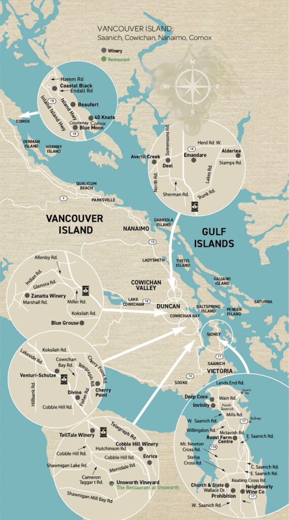 Vancouver Island winery map