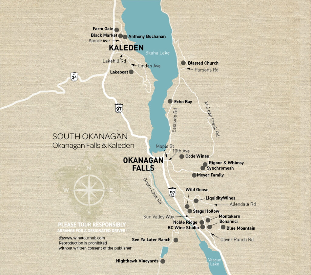 Okanagan Falls winery map