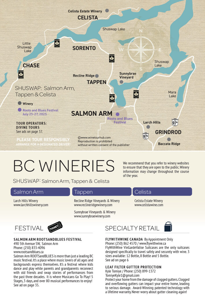 Shuswap regions winery map