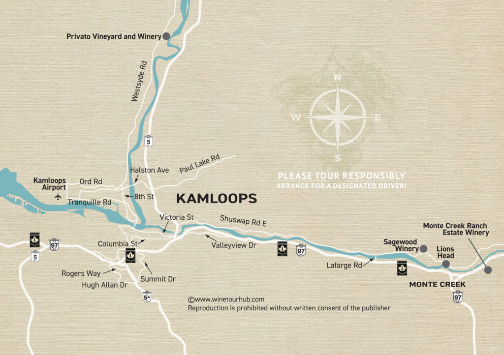 Kamloops winery map