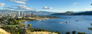 kelowna lake and city view